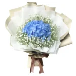 Букет из 1 гортензии и гипсофил