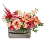 Композиция в ящике Розовый плен